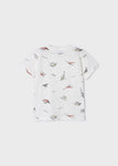 Mayoral - Witte T-shirt met all-over dino's