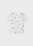 Mayoral - Witte T-shirt met all-over dino's