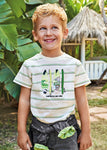 Mayoral - Gestreept T-shirt met surfboards