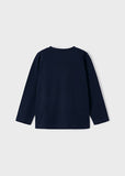Mayoral - Donkerblauwe T-shirt met lange mouwen met skateboards