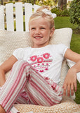 Mayoral - Wit T-shirt met roze opdruk