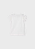 Mayoral - Wit T-shirt met roze opdruk