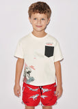 Mayoral - Rode zwemshort met dino's