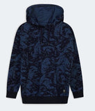 Bellaire - Blauwe all-over geprinte hoodie