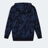 Bellaire - Blauwe all-over geprinte hoodie