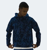 Bellaire - Blauwe all-over geprinte hoodie