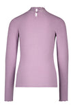 Like FLO - Lila T-shirt met lange mouwen, met een kanten hals