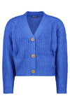 Like FLO - Blauw gebreid vest