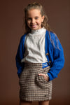 Like FLO - Blauw gebreid vest