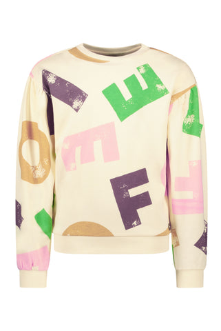 Like FLO - Sweater met all-over letterprint
