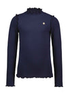 Like FLO - Donkerblauw T-shirt met lange mouwen met kartelkraagje