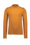 Like FLO - Oranjekleurig T-shirt met lange mouwen met kartelkraagje.