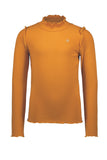 Like FLO - Oranjekleurig T-shirt met lange mouwen met kartelkraagje.