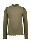 Like FLO - Kaki T-shirt met lange mouwen met kartelkraagje