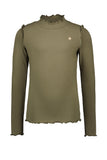 Like FLO - Kaki T-shirt met lange mouwen met kartelkraagje