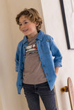 Like FLO - Bruin T-shirt met skateboard