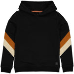 LEVV - Zwarte hoodie met strepen op de mouwen