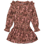 LEVV - Roze gevlekte jurk met franjes