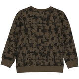 LEVV - Kakigroene sweater met zwarte vlekken