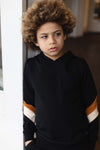 LEVV - Zwarte hoodie met strepen op de mouwen