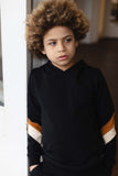 LEVV - Zwarte hoodie met strepen op de mouwen