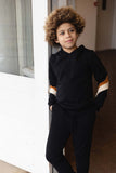 LEVV - Zwarte hoodie met strepen op de mouwen