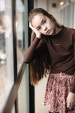LEVV - Rok met bruin/roze vlekkenprint
