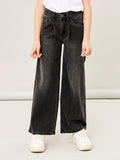 Name it - Zwarte jeansbroek met wijde pijpen