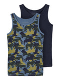 Name it - 2 donkerblauwe hemdjes (met wilde dieren)