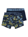 Name it - 2 donkerblauwe boxershorts (met wilde dieren)