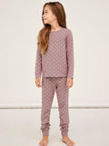 Name it - Lila pyjama met witte stippen