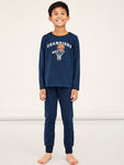 Name it - Donkerblauwe pyjama met basketprint