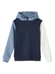 Name it - Colorblock hoodie met lichtblauwe kap
