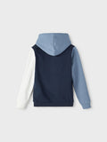 Name it - Colorblock hoodie met lichtblauwe kap