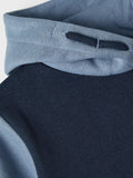 Name it - Colorblock hoodie met lichtblauwe kap