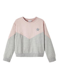 Name it - Colorblock sweater (grijs/roze)