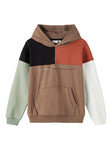 Name it - Hoodie in colorblock (bruintinten)
