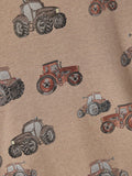 Name it - Lichtbruine sweater met tractors