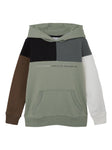 Name it - Hoodie in colorblock (Groen-/grijstinten)