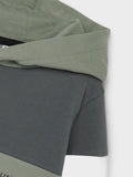 Name it - Hoodie in colorblock (Groen-/grijstinten)