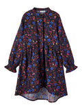 Name it - Donkerblauwe bloemenjurk