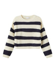 Name it - Beige/donkerblauw gestreepte trui