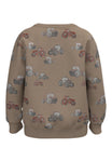 Name it - Lichtbruine sweater met tractors