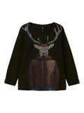 Name it - Kaki T-shirt met lange mouwen met hert