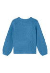 Blauwe gebreide trui met ronde hals van name it