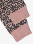 Name it - Donkerroze pyjama met panterprint