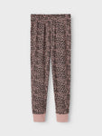 Name it - Donkerroze pyjama met panterprint