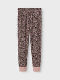 Name it - Donkerroze pyjama met panterprint