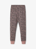 Name it - Donkerroze pyjama met panterprint