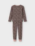 Name it - Donkerroze pyjama met panterprint